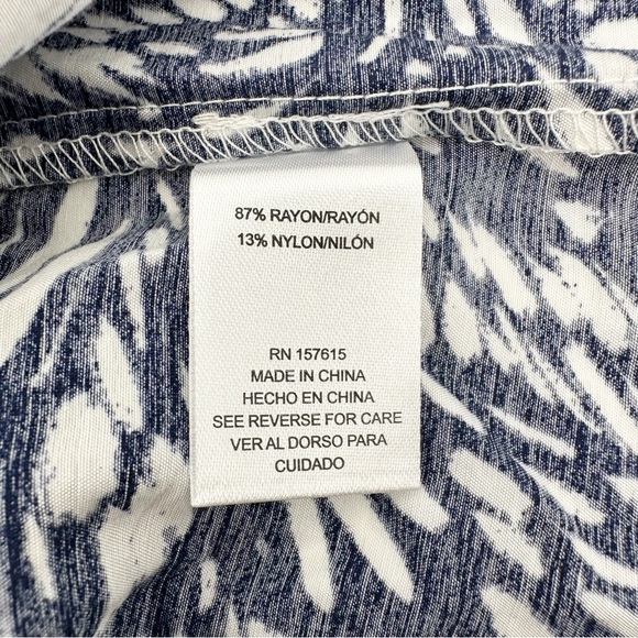 Rachel Zoe Blue White Abstract Print Tiered V-Neck Dress with Pockets XS NWOT - Picture 6 of 12